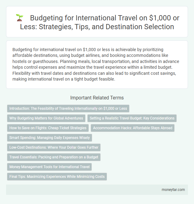 Budgeting for International Travel on $1,000 or Less: Strategies, Tips, and Destination Selection