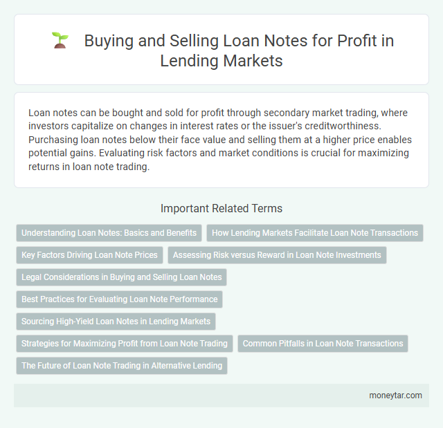 Buying and Selling Loan Notes for Profit in Lending Markets