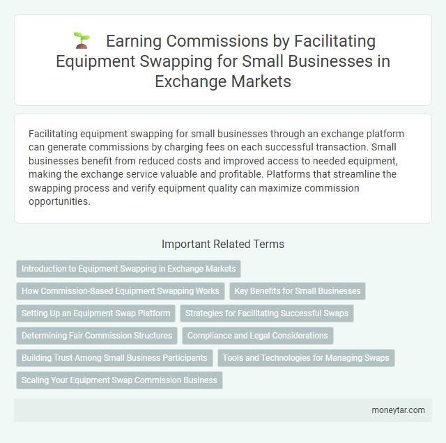Earning Commissions by Facilitating Equipment Swapping for Small Businesses in Exchange Markets