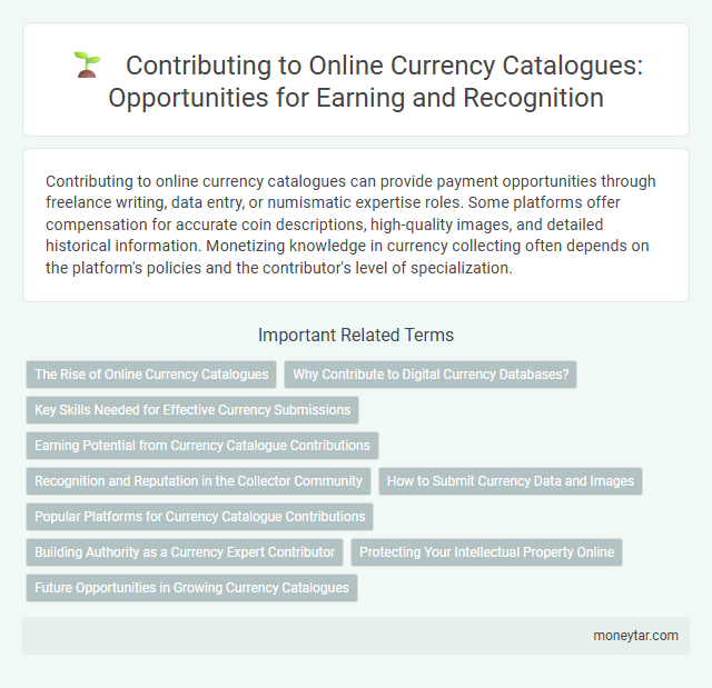 Contributing to Online Currency Catalogues: Opportunities for Earning and Recognition