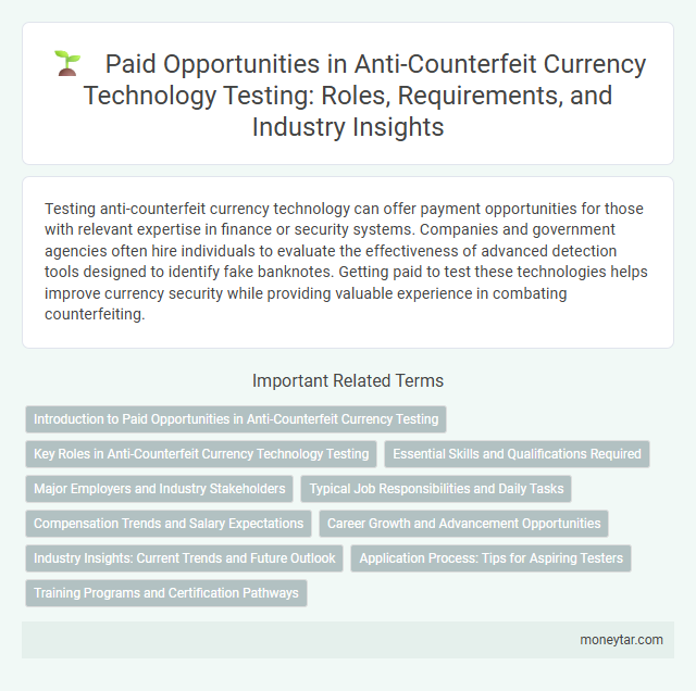 Paid Opportunities in Anti-Counterfeit Currency Technology Testing: Roles, Requirements, and Industry Insights