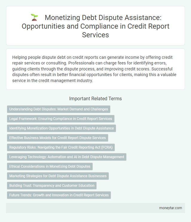Monetizing Debt Dispute Assistance: Opportunities and Compliance in Credit Report Services