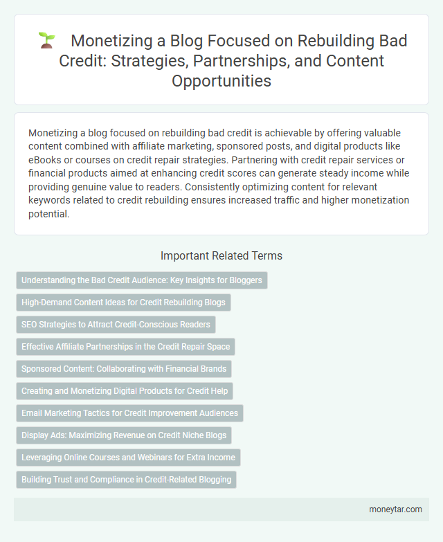Monetizing a Blog Focused on Rebuilding Bad Credit: Strategies, Partnerships, and Content Opportunities