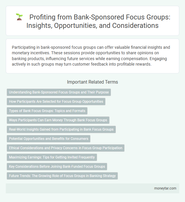 Profiting from Bank-Sponsored Focus Groups: Insights, Opportunities, and Considerations