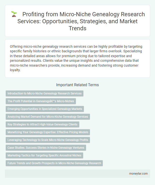 Profiting from Micro-Niche Genealogy Research Services: Opportunities, Strategies, and Market Trends