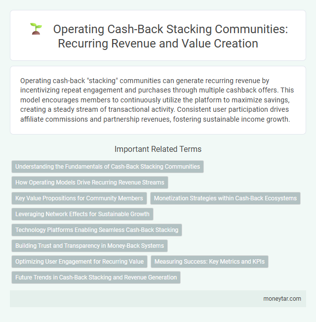 Operating Cash-Back Stacking Communities: Recurring Revenue and Value Creation