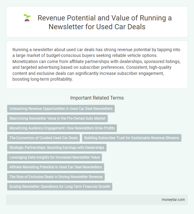 Revenue Potential and Value of Running a Newsletter for Used Car Deals