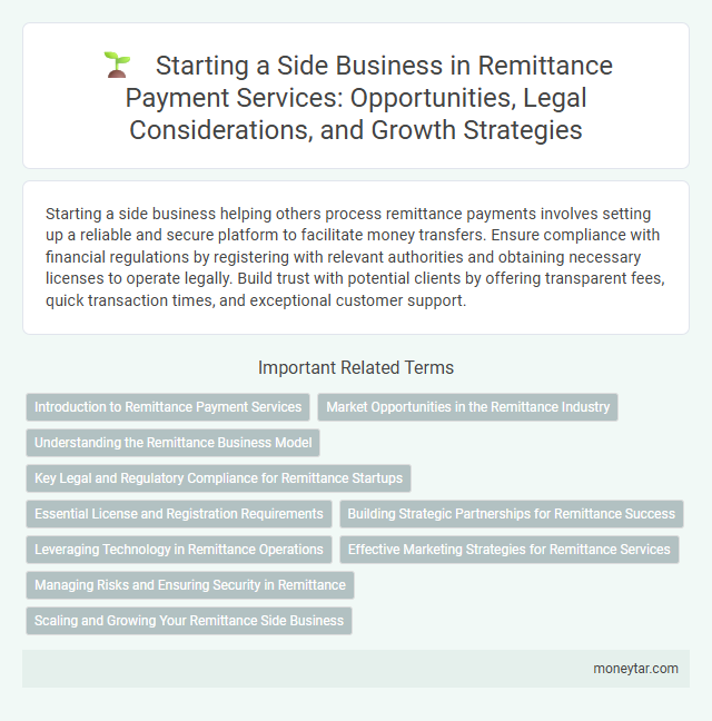 Starting a Side Business in Remittance Payment Services: Opportunities, Legal Considerations, and Growth Strategies