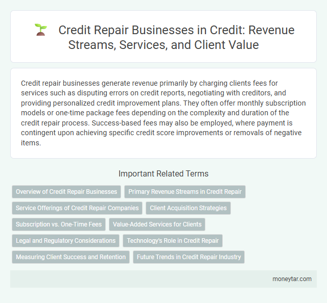 Credit Repair Businesses in Credit: Revenue Streams, Services, and Client Value