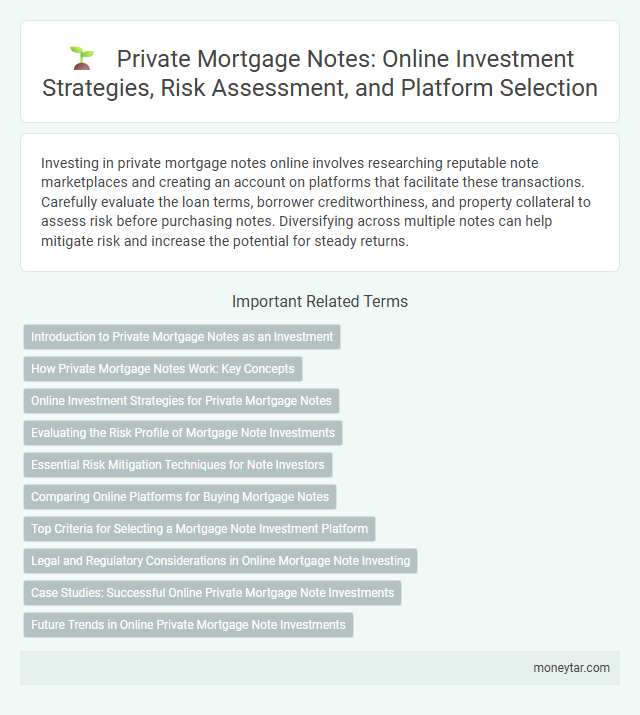 Private Mortgage Notes: Online Investment Strategies, Risk Assessment, and Platform Selection