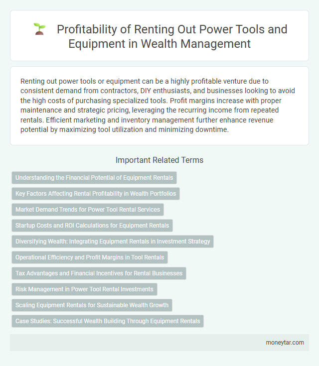 Profitability of Renting Out Power Tools and Equipment in Wealth Management