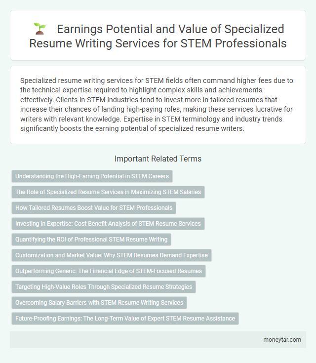 Earnings Potential and Value of Specialized Resume Writing Services for STEM Professionals