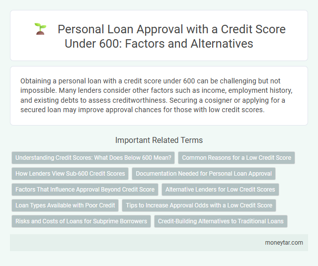 Personal Loan Approval with a Credit Score Under 600: Factors and Alternatives