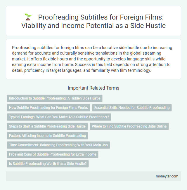 Proofreading Subtitles for Foreign Films: Viability and Income Potential as a Side Hustle