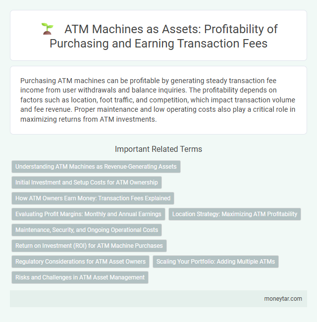 ATM Machines as Assets: Profitability of Purchasing and Earning Transaction Fees