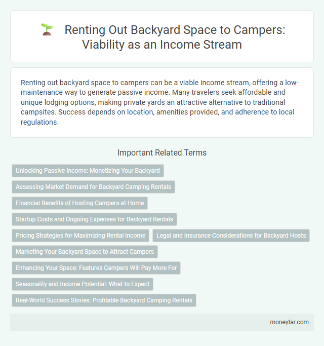 Renting Out Backyard Space to Campers: Viability as an Income Stream
