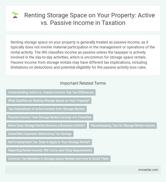 Renting Storage Space on Your Property: Active vs. Passive Income in Taxation