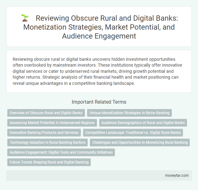 Reviewing Obscure Rural and Digital Banks: Monetization Strategies, Market Potential, and Audience Engagement