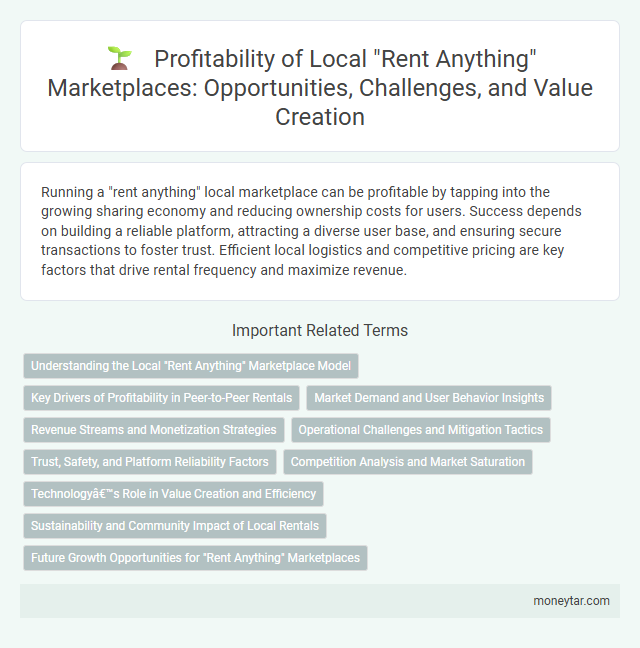 Profitability of Local Rent Anything Marketplaces: Opportunities, Challenges, and Value Creation