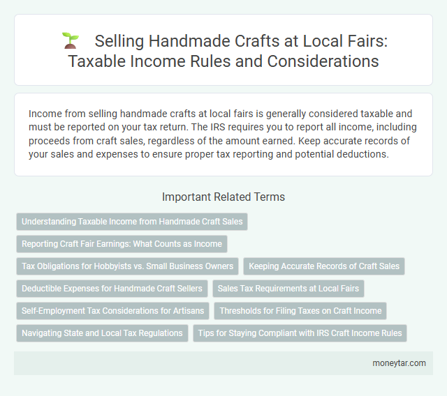 Selling Handmade Crafts at Local Fairs: Taxable Income Rules and Considerations