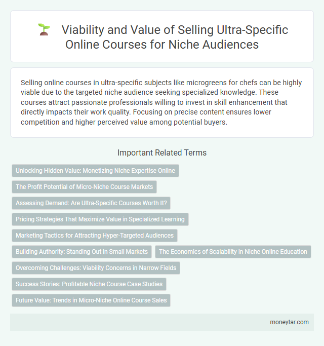 Viability and Value of Selling Ultra-Specific Online Courses for Niche Audiences