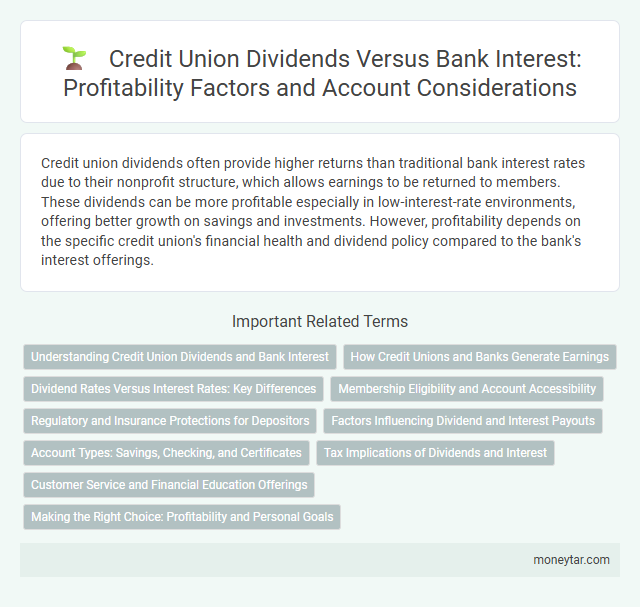 Credit Union Dividends Versus Bank Interest: Profitability Factors and Account Considerations