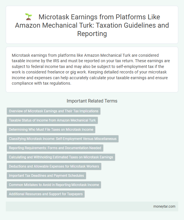 Microtask Earnings from Platforms Like Amazon Mechanical Turk: Taxation Guidelines and Reporting