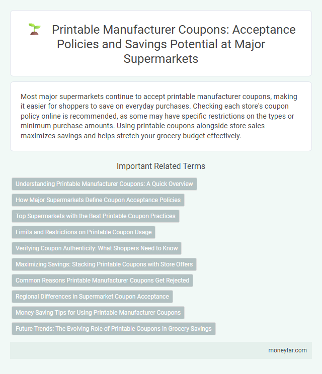 Printable Manufacturer Coupons: Acceptance Policies and Savings Potential at Major Supermarkets