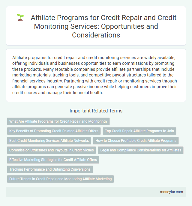 Affiliate Programs for Credit Repair and Credit Monitoring Services: Opportunities and Considerations