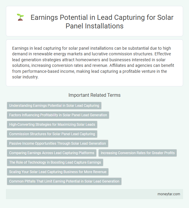 Earnings Potential in Lead Capturing for Solar Panel Installations