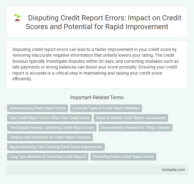 Disputing Credit Report Errors: Impact on Credit Scores and Potential for Rapid Improvement