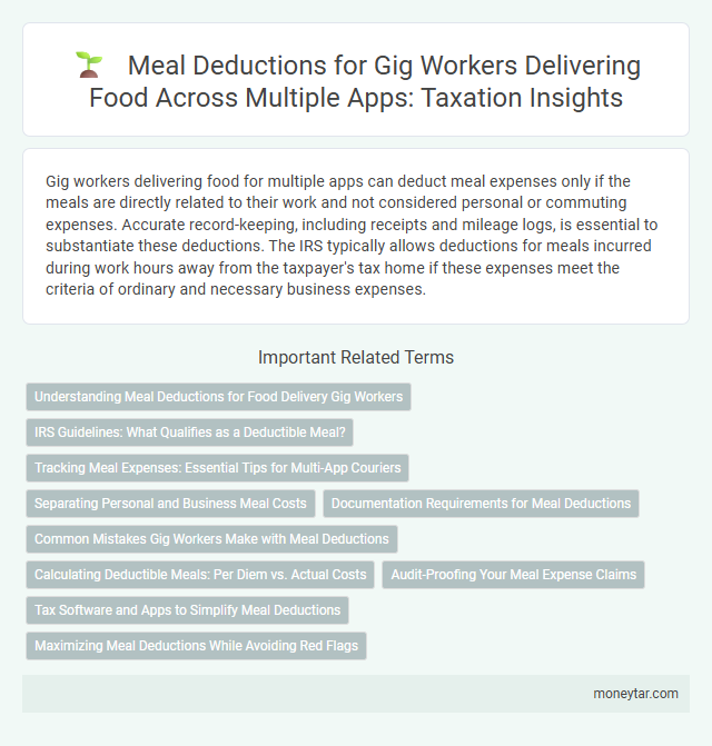 Meal Deductions for Gig Workers Delivering Food Across Multiple Apps: Taxation Insights