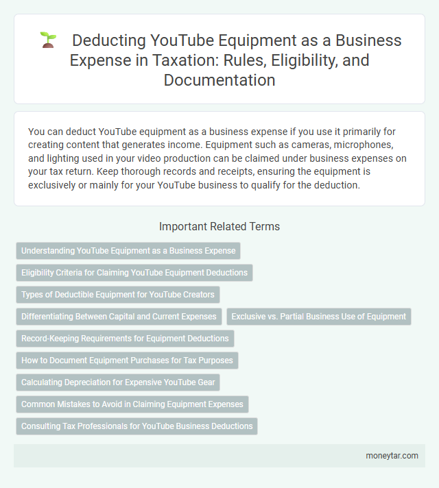 Deducting YouTube Equipment as a Business Expense in Taxation: Rules, Eligibility, and Documentation