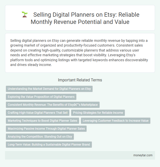 Selling Digital Planners on Etsy: Reliable Monthly Revenue Potential and Value