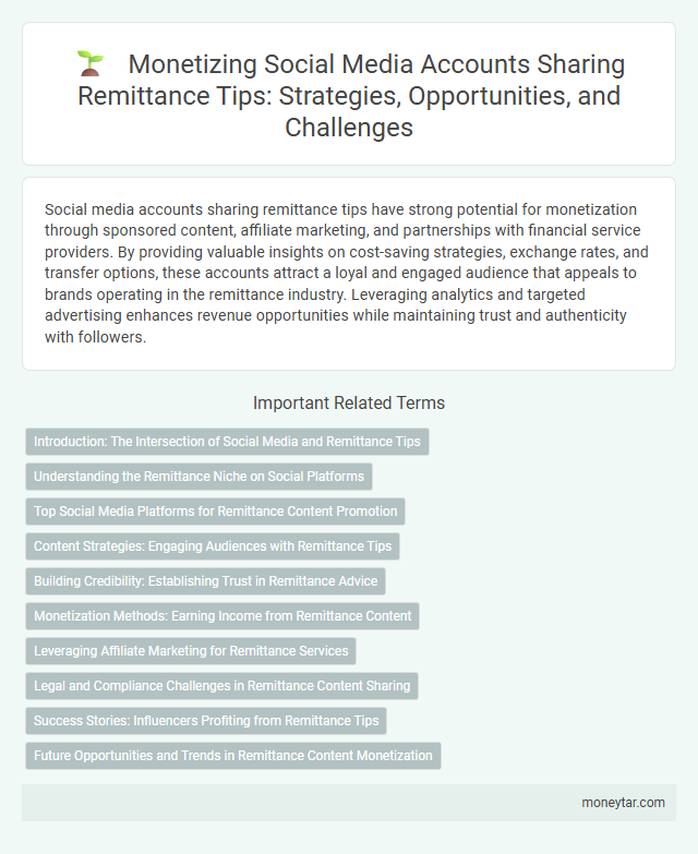 Monetizing Social Media Accounts Sharing Remittance Tips: Strategies, Opportunities, and Challenges