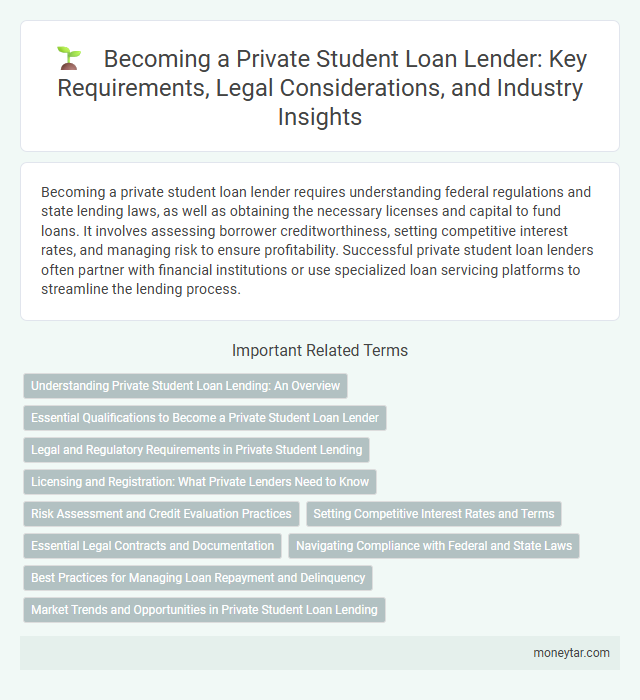 Becoming a Private Student Loan Lender: Key Requirements, Legal Considerations, and Industry Insights