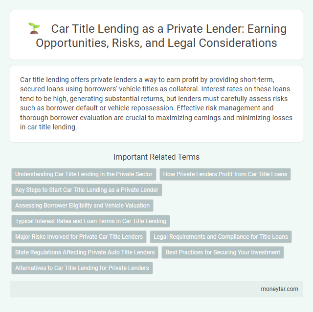 Car Title Lending as a Private Lender: Earning Opportunities, Risks, and Legal Considerations