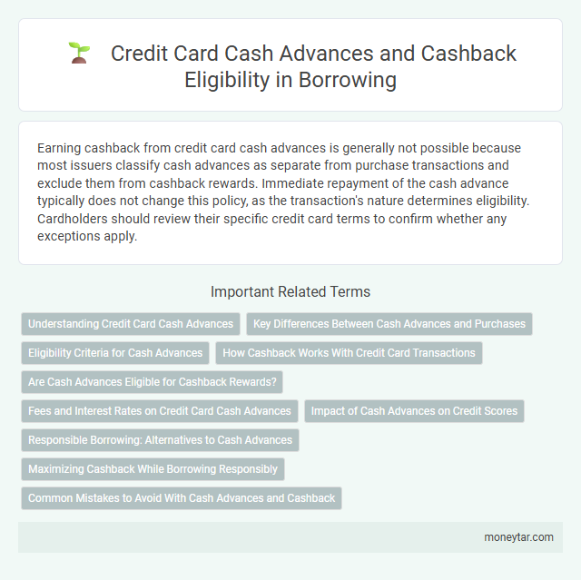 Credit Card Cash Advances and Cashback Eligibility in Borrowing