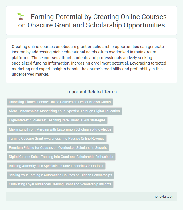 Earning Potential by Creating Online Courses on Obscure Grant and Scholarship Opportunities