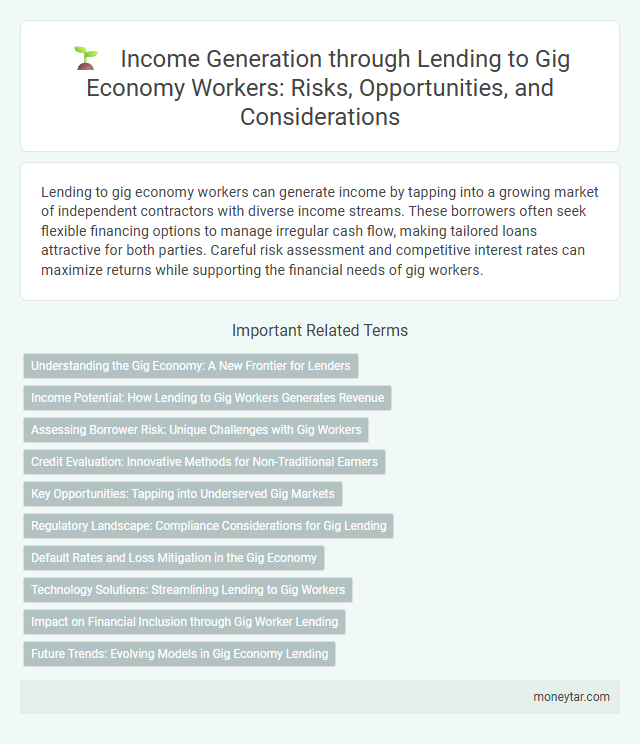 Income Generation through Lending to Gig Economy Workers: Risks, Opportunities, and Considerations