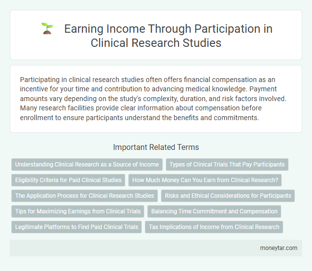 Earning Income Through Participation in Clinical Research Studies