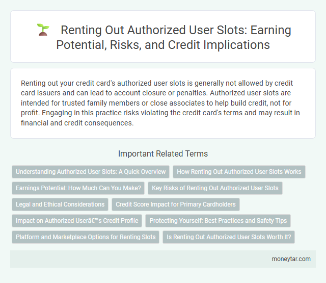 Renting Out Authorized User Slots: Earning Potential, Risks, and Credit Implications