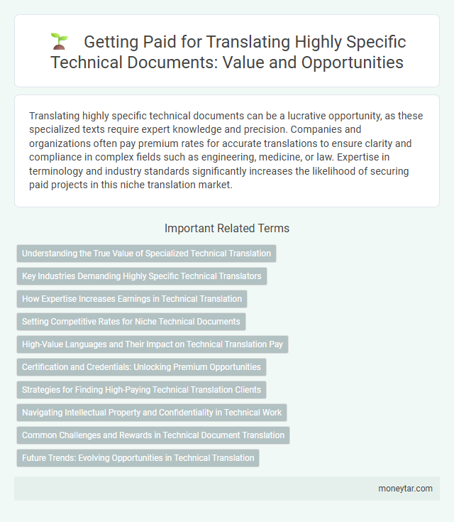 Getting Paid for Translating Highly Specific Technical Documents: Value and Opportunities