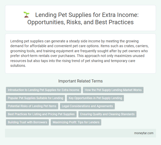 Lending Pet Supplies for Extra Income: Opportunities, Risks, and Best Practices