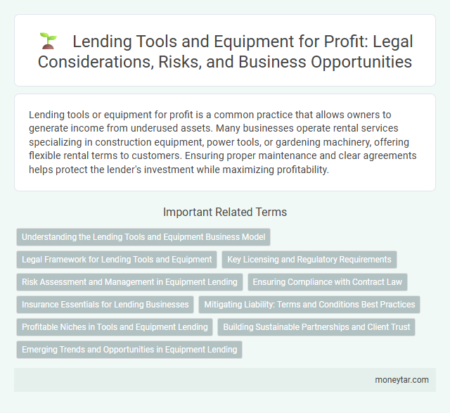 Lending Tools and Equipment for Profit: Legal Considerations, Risks, and Business Opportunities