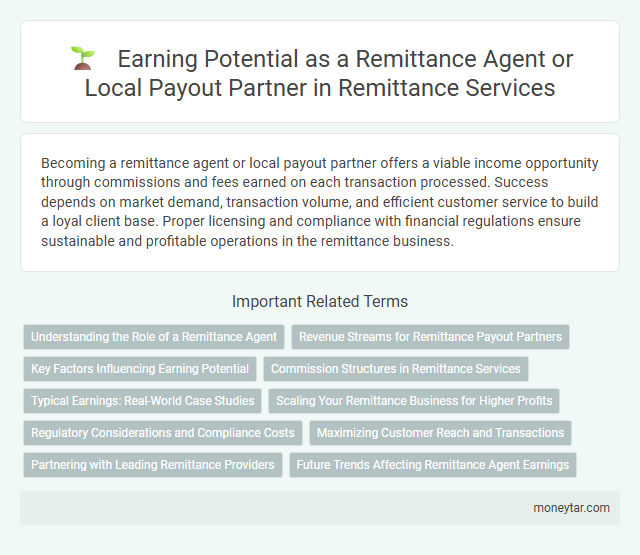 Earning Potential as a Remittance Agent or Local Payout Partner in Remittance Services