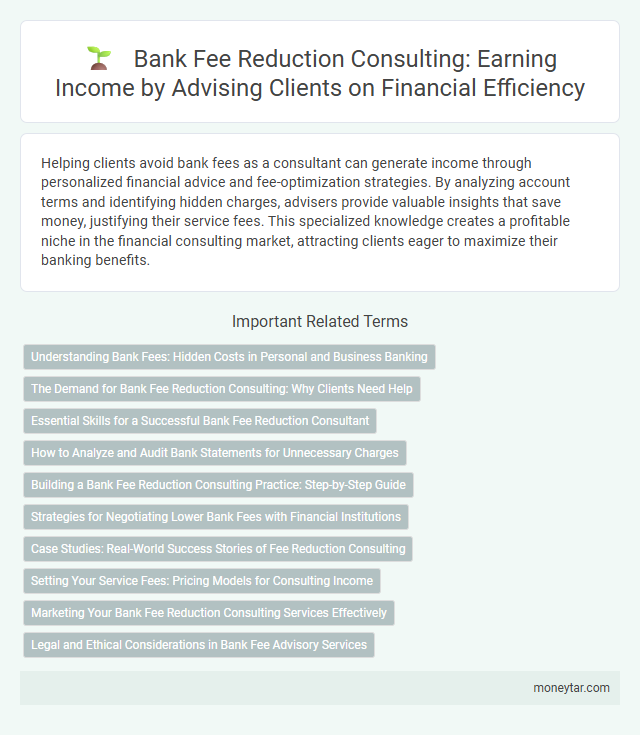 Bank Fee Reduction Consulting: Earning Income by Advising Clients on Financial Efficiency