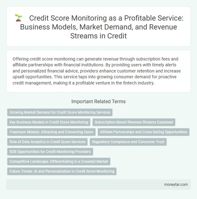 Credit Score Monitoring as a Profitable Service: Business Models, Market Demand, and Revenue Streams in Credit