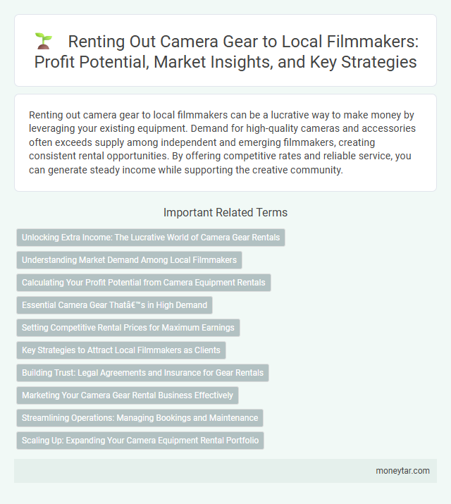 Renting Out Camera Gear to Local Filmmakers: Profit Potential, Market Insights, and Key Strategies