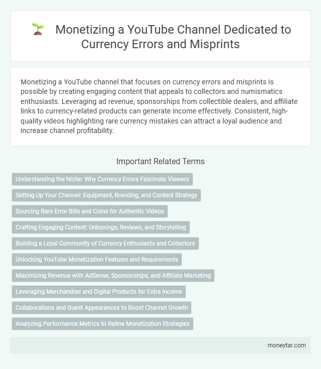 Monetizing a YouTube Channel Dedicated to Currency Errors and Misprints